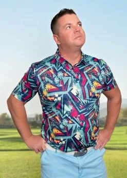 Stroke Play Golf Apparel Electric Palms Men's Golf Polo -golf clubs importe boutique ElectricPalm1