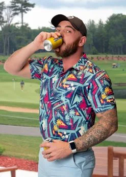 Stroke Play Golf Apparel Electric Palms Men's Golf Polo -golf clubs importe boutique ElectricPalm2