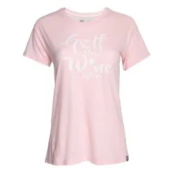 Stroke Play Golf Apparel Golf Now, Wine Later Women's T-Shirt -golf clubs importe boutique Golf Now Pink