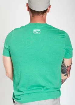 Stroke Play Golf Apparel Stroke Play Circle Men's T-Shirt -golf clubs importe boutique Stroke Play green circle tshirt t logo grey cotton poly back