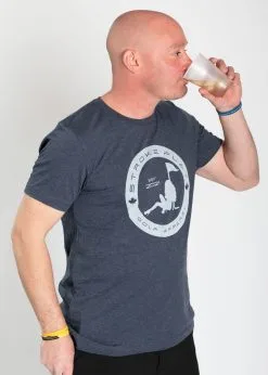 Stroke Play Golf Apparel Stroke Play Circle Men's T-Shirt -golf clubs importe boutique Stroke Play grey circle tshirt t logo grey cotton poly front beer