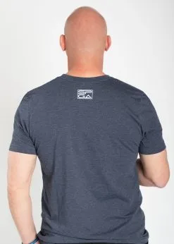 Stroke Play Golf Apparel Stroke Play Circle Men's T-Shirt -golf clubs importe boutique Stroke Play navy circle tshirt t logo grey cotton poly back